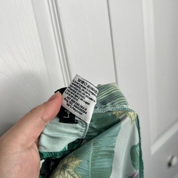 Lobo Rosa Green Floral Print Tropical Pajama Pants Women's Size Medium M - Picture 9 of 10